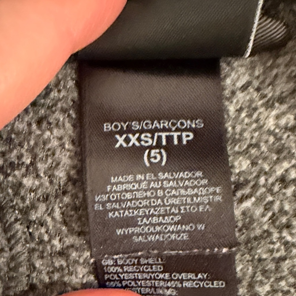 The North Face Kids Black and Gray Hoodie with Red Accents - Picture 2 of 7